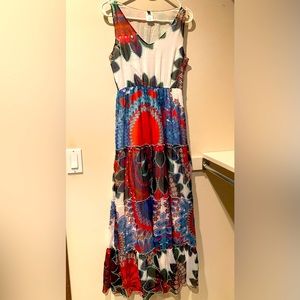 Long Silk Floral Dress